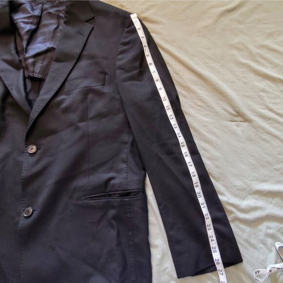 Hugo Boss Guabello Italy Super 130 Black Dual Vent Blazer Sport Jacket 44R - Picture 3 of 10